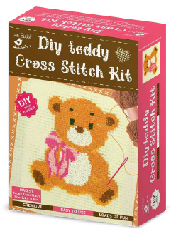[1185208] DIY Teddy Cross Stitch Kit