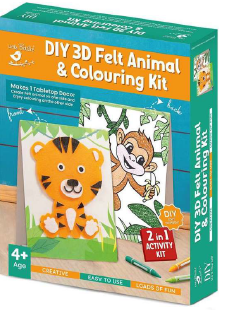 [1185220] DIY - 3D Felt Tiger And Monkey Animal And Colouring Kit