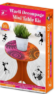 [1185224] DIY - Warli Decoupage Mini Table Kit
