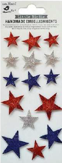 [1185231] Self Adhesive Stickers - Shining Stars 15Pc