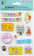[1185239] Self Adhesive 3D Embellishment - Let'S Party 12Pc