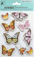 [1185243] Self Adhesive 3D Embellishment - Butterfly Sparkle 9Pc