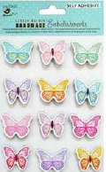 [1185244] Self Adhesive 3D Embellishment - Sparkle Flutter 12Pc