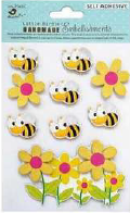 [1185251] Self Adhesive 3D Embellishment - Garden Buzz 9Pc