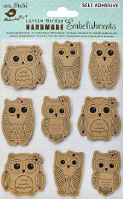 [1185253] Kraft Printed Owls 9Pc