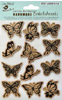 [1185257] Kraft Printed Butterflies 12Pc