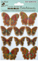 [1185266] Kraft Printed Butterflies 10Pc