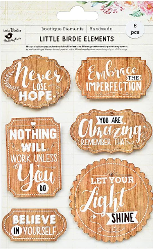 [1185272] Printed Wooden Bark Banner Market Happen Layot 6Pc