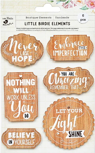 [1185274] Printed Wooden Bark Banner Be You Layout 6Pc