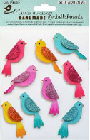 [1185283] Self Adhesive Stickers - Glitter Birds 9Pc