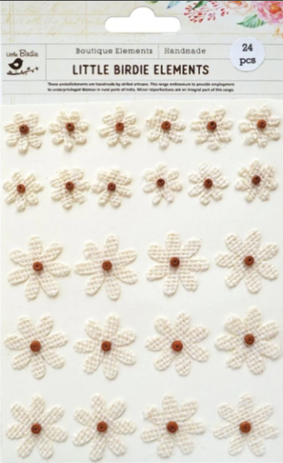 [1185302] Enchanted Sticker Embellishment Natural 24Pc