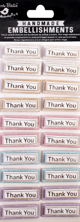 [1185307] 3D Handmade Embellishment - Sparkly Thank You 20pc