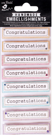 [1185308] Handmade Embellishment - Congratulations 8pc