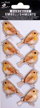 [1185312] 3D Embellishments - Country Robin Sunny Yellow 8pc