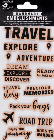 [1185313] Handmade Embellishmnet - Explore & Discover 14pc