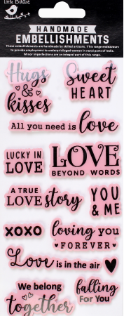 [1185314] Handmade Embellishmnet - Lucky In Love 12pc