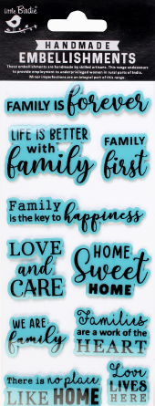[1185315] Handmade Embellishmnet - Family First 10pc