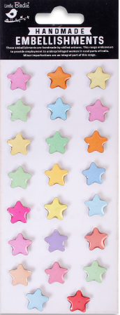 [1185319] Handmade Embellishments - Colourful Stars 23pc