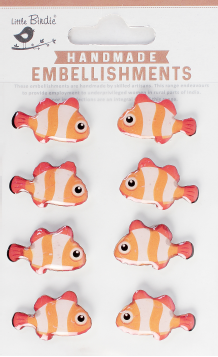 [1185321] Resin Handmade Embellishments - Tiny Fish 8pc