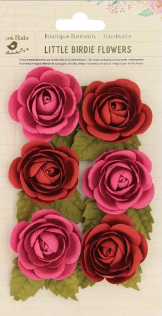 [1185371] Handmade Flowers -English Roses Candy Mix 12pc