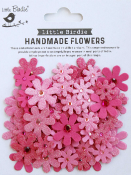 [1185376] HANDMADE FLOWERS - SPARKLE FLORETTES PEARL PINK 80PC