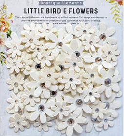 [1185378] HANDMADE FLOWERS - SPARKLE FLORETTES MOON LIGHT 80PC