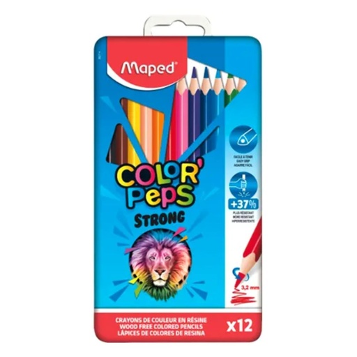 [0230576] Color Pencils Strong Metal Box 12 Colours
