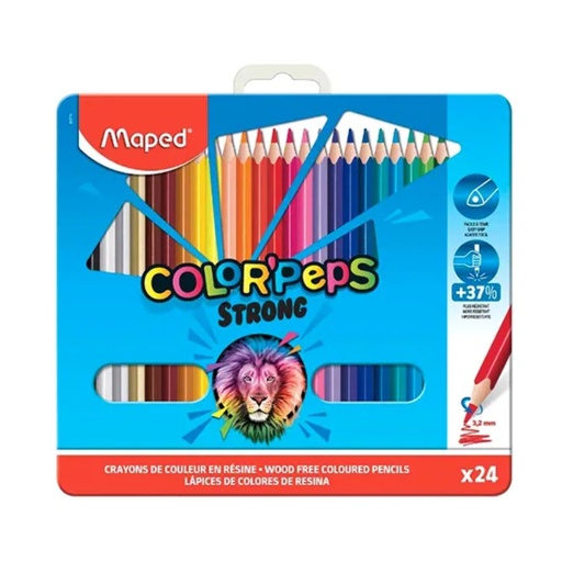 [0230577] Color Pencils Strong Metal Box 24 Colours
