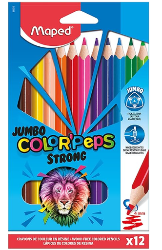 [0230578] Color Pencils Strong Jumbo 12 Colours